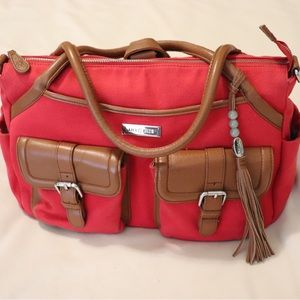 Lily Jade Elizabeth canvas diaper bag in limited edition red
